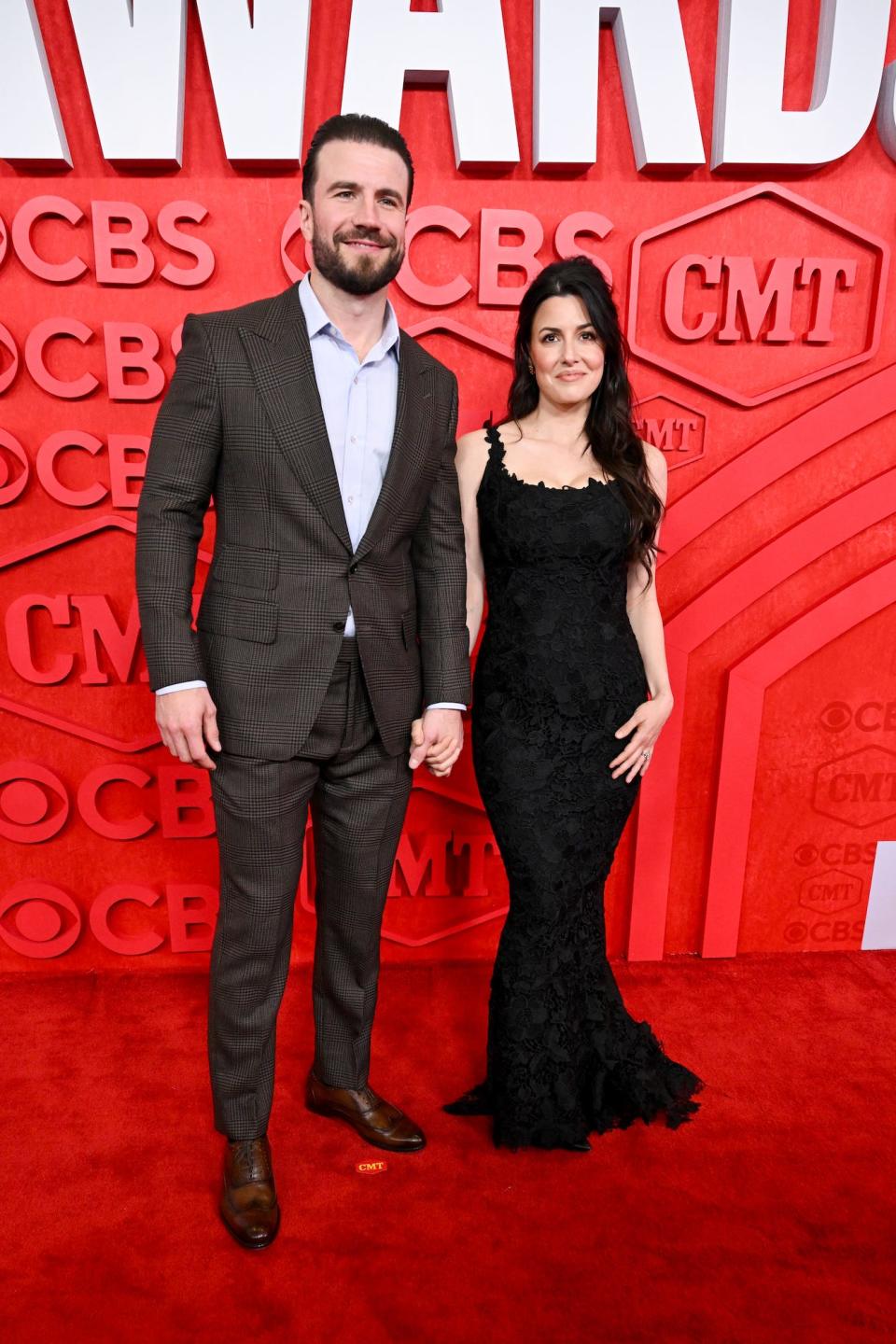 Sam Hunt and Hannah Lee Fowler attend the 2024 CMT Music Awards.