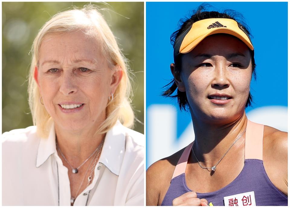 Martina Navratilova y Peng Shuai. (Foto: Matthew Stockman / Getty Images / Zhizhao Wu / Getty Images).