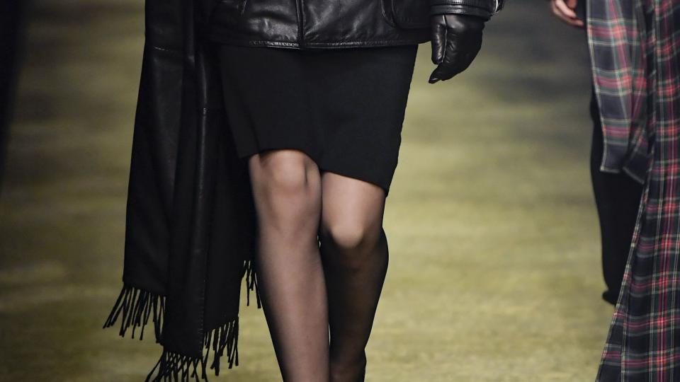 paris, france february 28 a model walks the runway during the saint laurent ready to wear fallwinter 2023 2024 fashion show as part of the paris fashion week on february 28, 2022 in paris, france photo by victor virgilegamma rapho via getty images