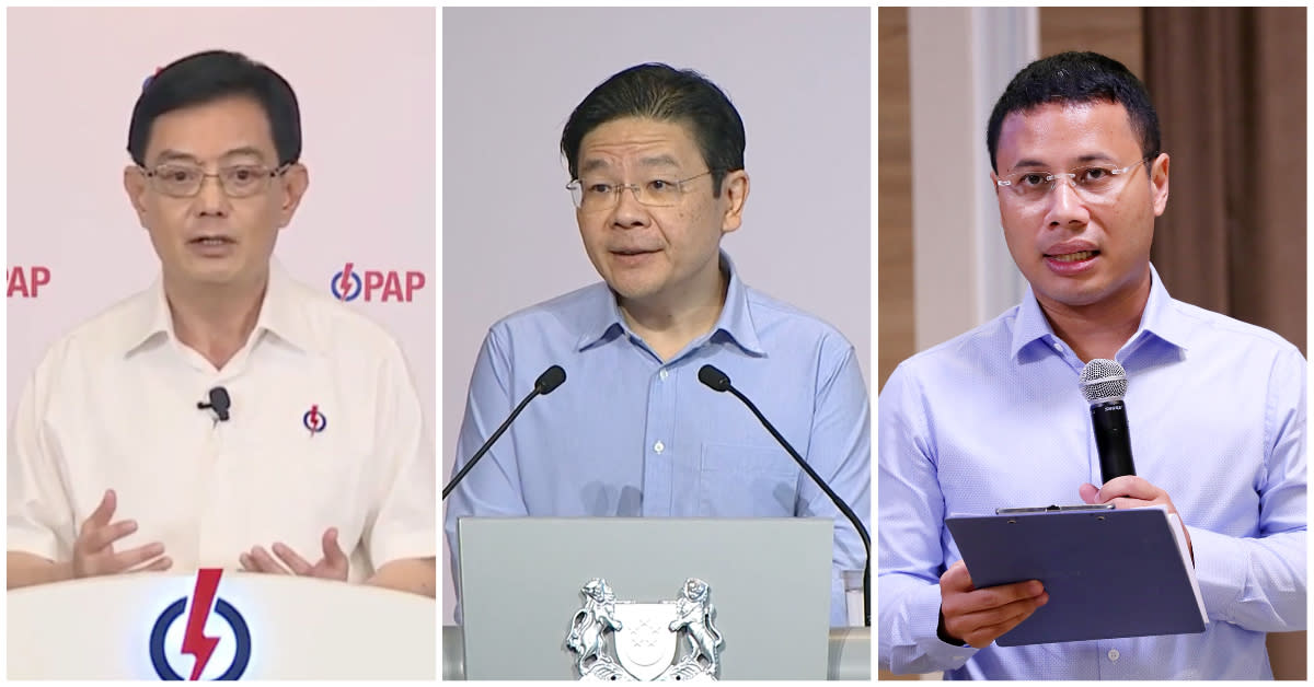 New appointments in PAP's central executive committee: (from left) chairman Heng Swee Keat, deputy secretary-general Lawrence Wong and assistant secretary-general Desmond Lee. (PHOTOS: Yahoo News Singapore)