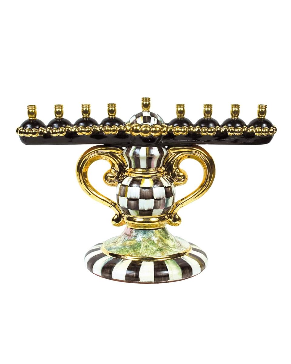 8) Courtly Check Ceramic Menorah