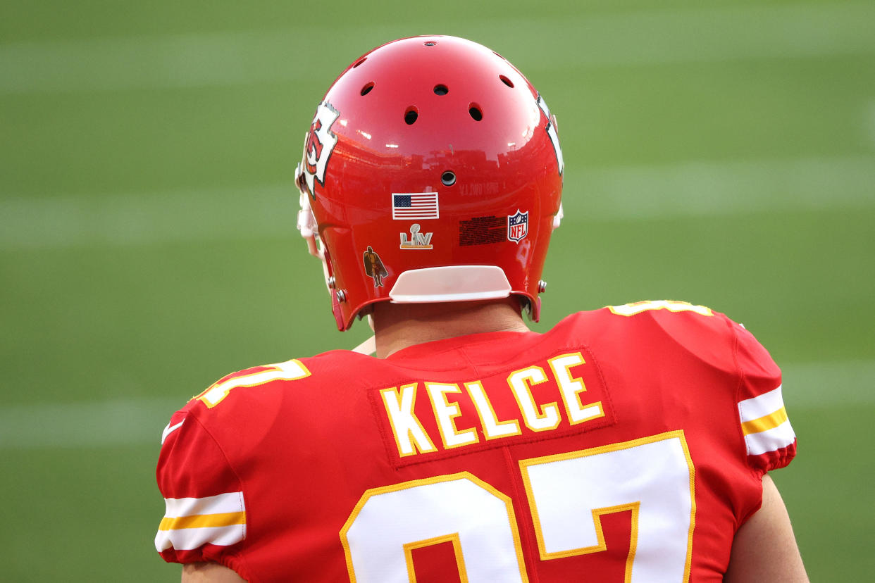 Travis Kelce #87 of the Kansas City Chiefs 