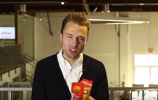 They tried Allens liquorice lollies. Photo: YouTube