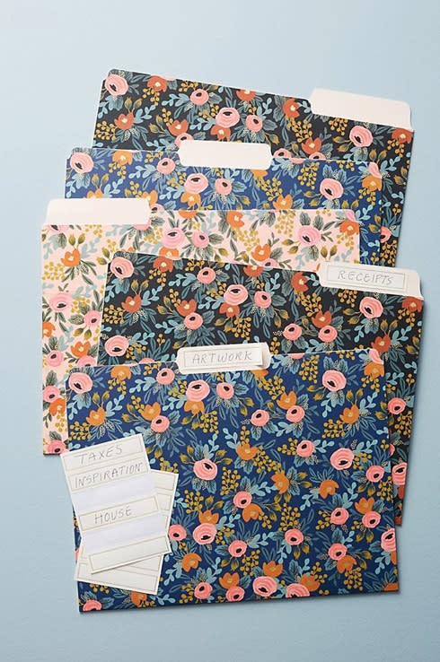 Penned Posies File Folder Set