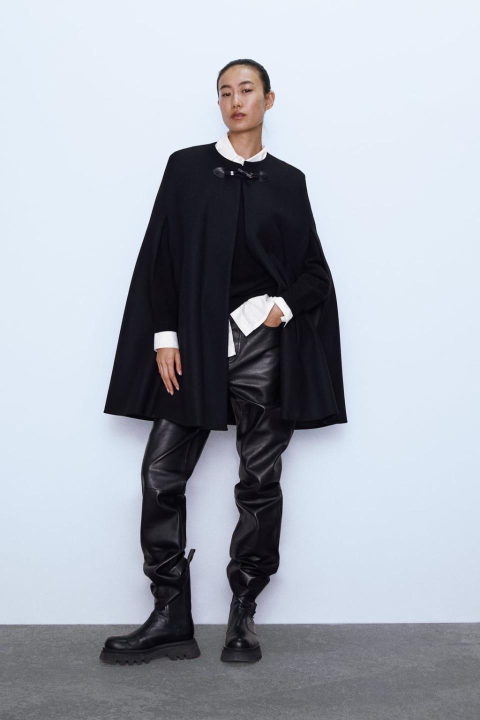 Zara Long Cape With Pockets