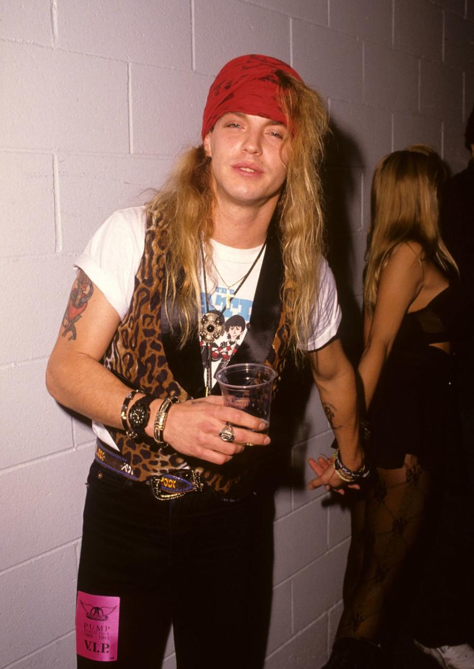 <p>Bret Michaels of Poison in 1991.</p>