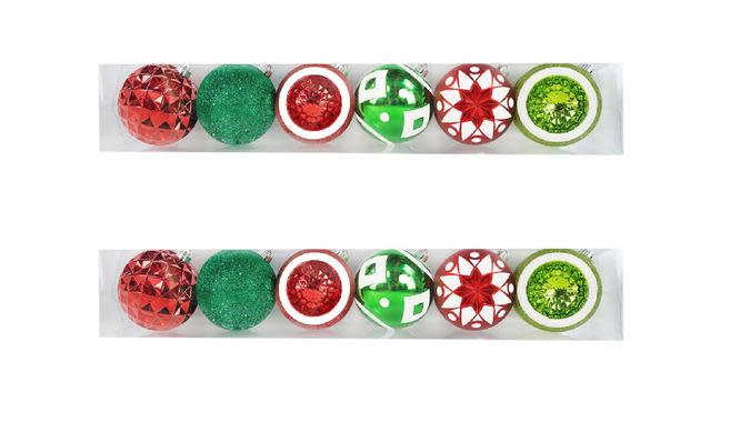 Costco Shatter Resistant Ornaments RedGreen Set of 12