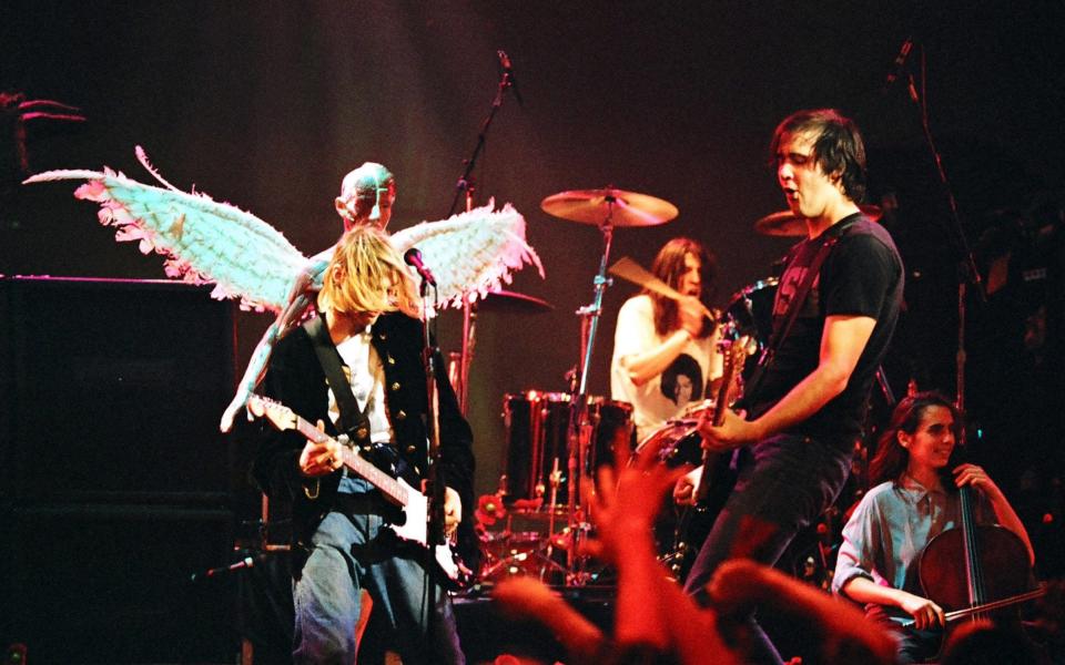 Nirvana performing in 1993 - Jeff Kravitz