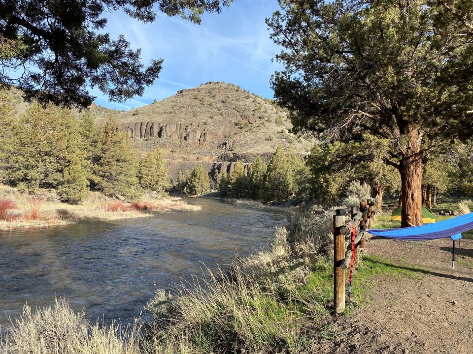 A view of the Crooked River from Chimney Rock Campground.