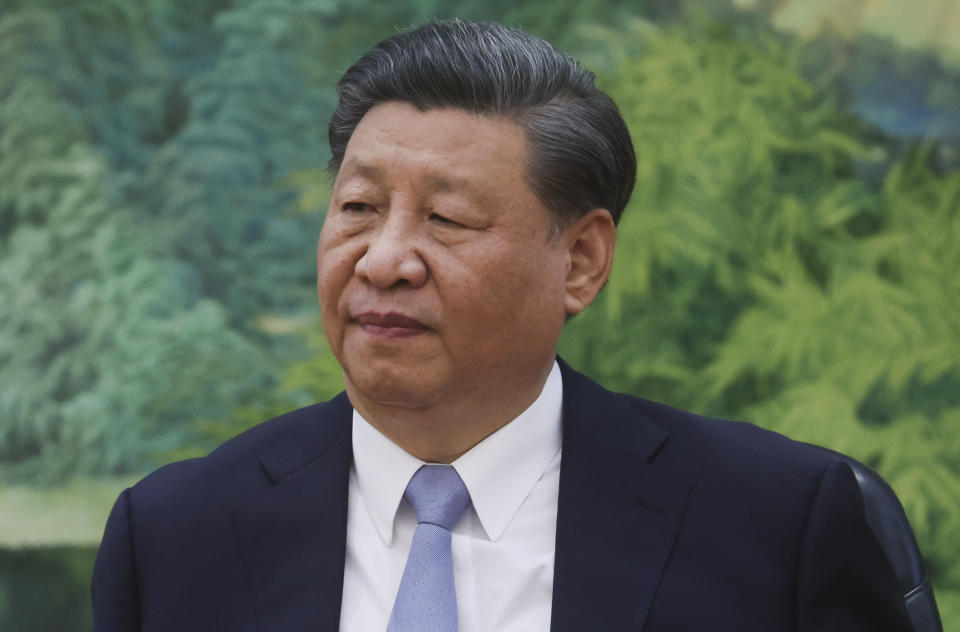 Chinese President Xi Jinping meets with U.S. Secretary of State Antony Blinken in the Great Hall of the People in Beijing, China, Monday, June 19, 2023. (Leah Millis/Pool Photo via AP)