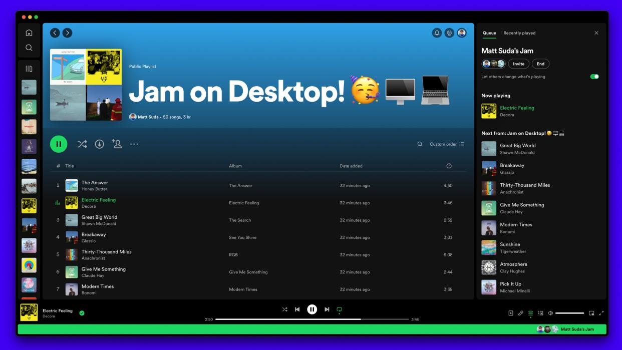  Spotify Jam on desktop. 