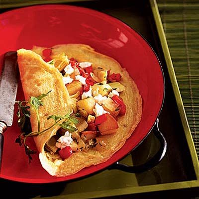 Artichoke, Goat Cheese, and Potato Omelet