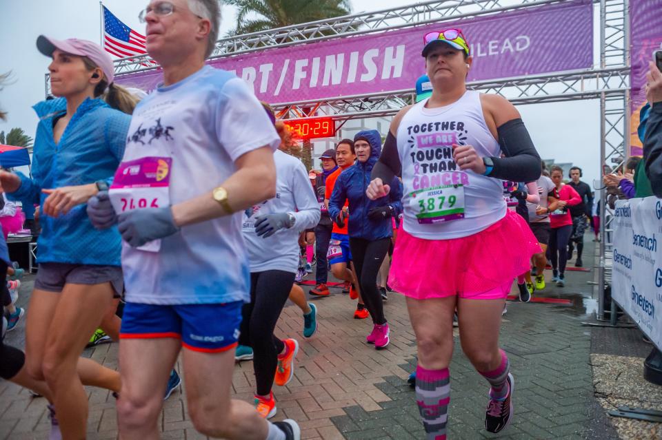 The 15th Anniversary DONNA The National Marathon to Finish Breast Cancer was held on February 6, 2022 in Jacksonville Beach at the Seawalk Pavillion.Photo made February 6, 2022.[Fran Ruchalski for the Florida Times-Union]