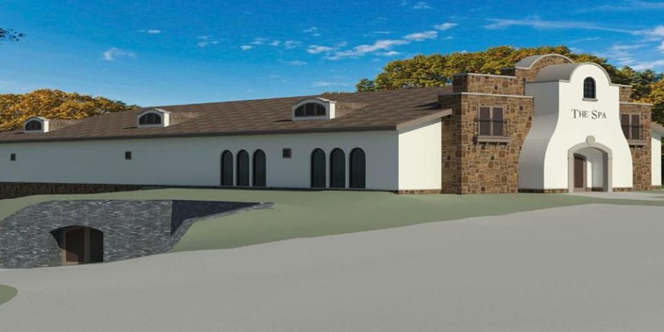 A rendering of the building that will house The Spa and The Cave at Gervasi Vineyard. The building is under constriction of the south side of the property and the amenities should be open next spring.