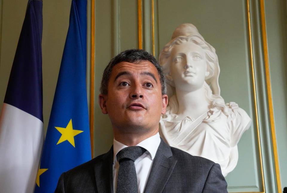 French interior minister Gerald Darmanin (Michel Euler/AP/PA) (AP)