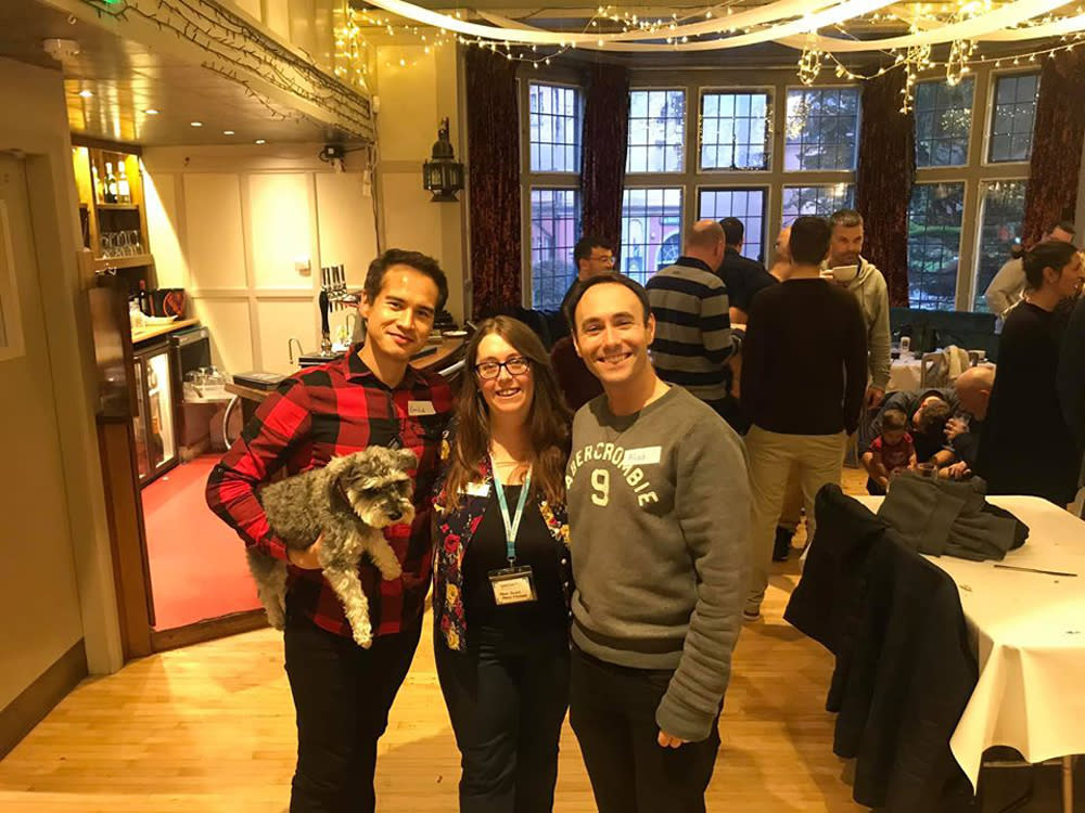 Doxey, Allen and Haydn Jones at a Surrogacy UK social in October 2019. (Collect/PA Real Life)