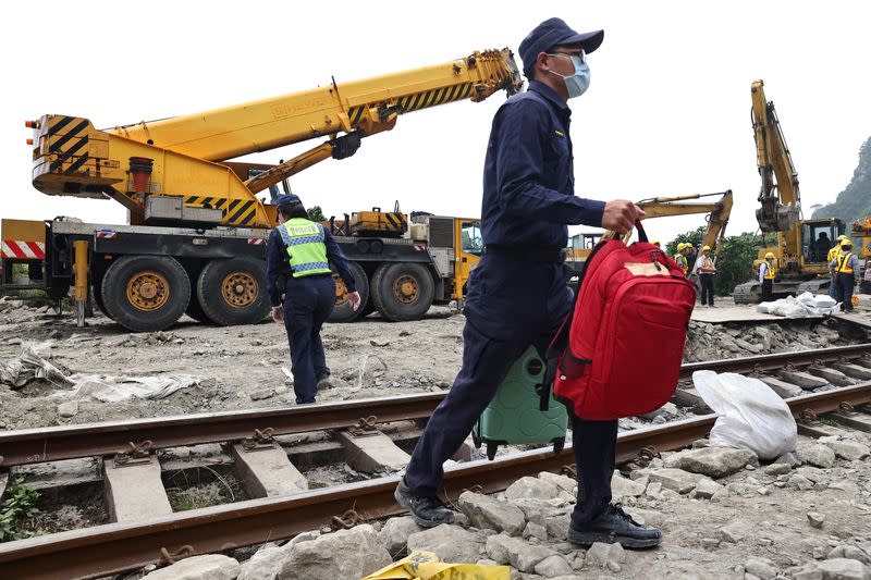 Day after train derailment in eastern Taiwan