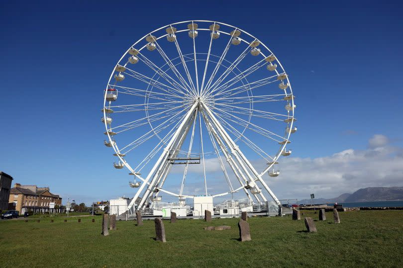 The giant ferris wheel on the waterfront is known as the 'Beaumaris Eye'