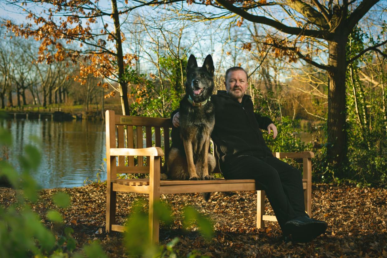 Netflix has donated 25 benches to local councils around the UK as part of a mental health initiative celebrating the launch of the new series of Ricky Gervais’ After Life. (Netflix/PA)