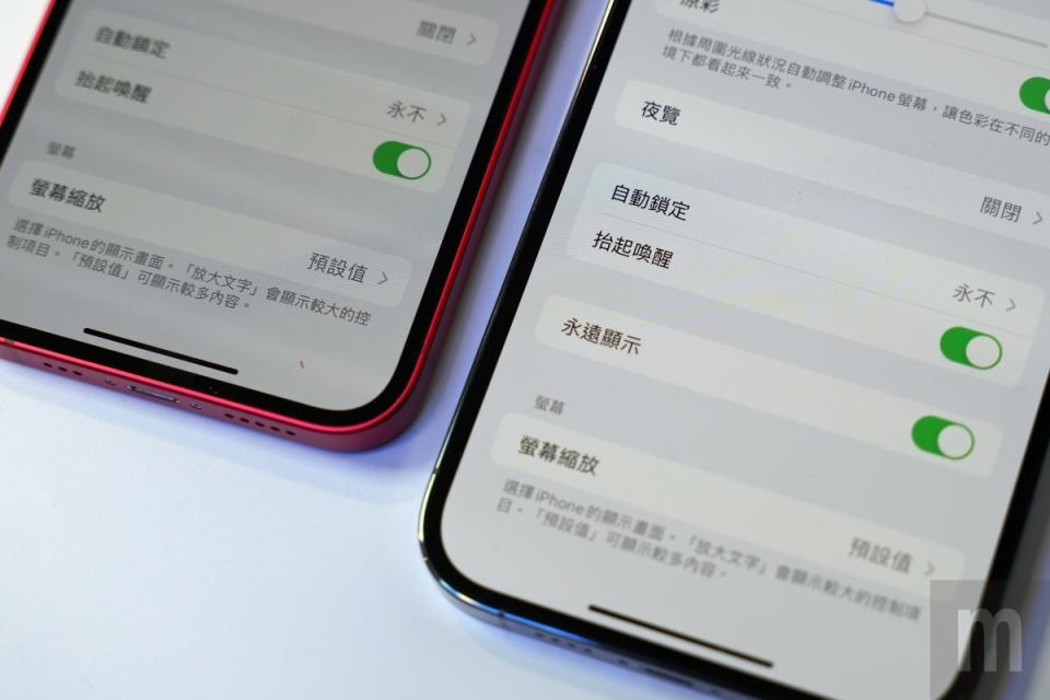 ▲僅iPhone 14 Pro以上機種提供永遠顯示功能