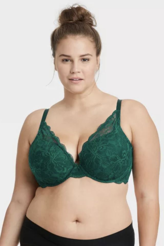 Women's Plus Size Sublime Lace Plunge Push-Up Bra - Auden Pink