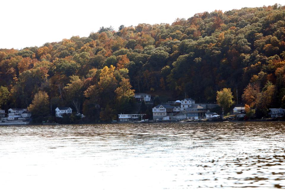 Residences along the Hudson River in Port Ewen, just south of Kingston, Oct. 25, 2023. This area would be affected by the Coast Guard's decision to redefine the restricted "Port of New York" region for the placement of anchorages for barges in the Hudson. This plan was fought and legislated against earlier.