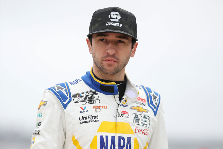 Nascar's Chase Elliot looks on during a race