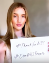 <p>More than 70 models, actors, athletes and singers across the globe just took part in a YouTube video to thank the NHS for their hard work during Covid-19. </p><p>The likes of David Beckham, Rosie Huntington-Whiteley, Phoebe Waller Bridge and Kylie Minogue took part in a video for NHS England, holding up signs with the hashtag #ThankYouNHS and #OurNHSPeople. </p><p>The video was posted on the same evening when people around the UK opened their videos to take part in the Clap For Carers initiative. </p><p><a class="link " href="https://www.youtube.com/watch?v=H2NzBVk3EUs" rel="nofollow noopener" target="_blank" data-ylk="slk:WATCH THE VIDEO;elm:context_link;itc:0;sec:content-canvas">WATCH THE VIDEO</a></p>