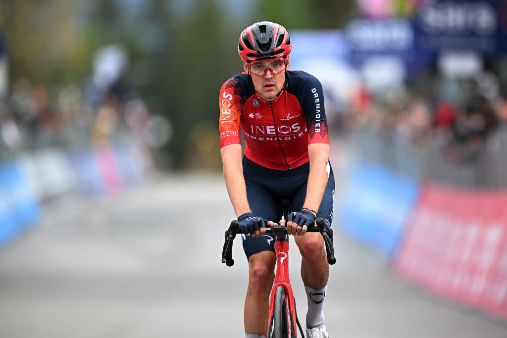  Pavel Sivakov (Ineos) finishes the Giro d'Italia stage to Crans-Montana before the rest day 