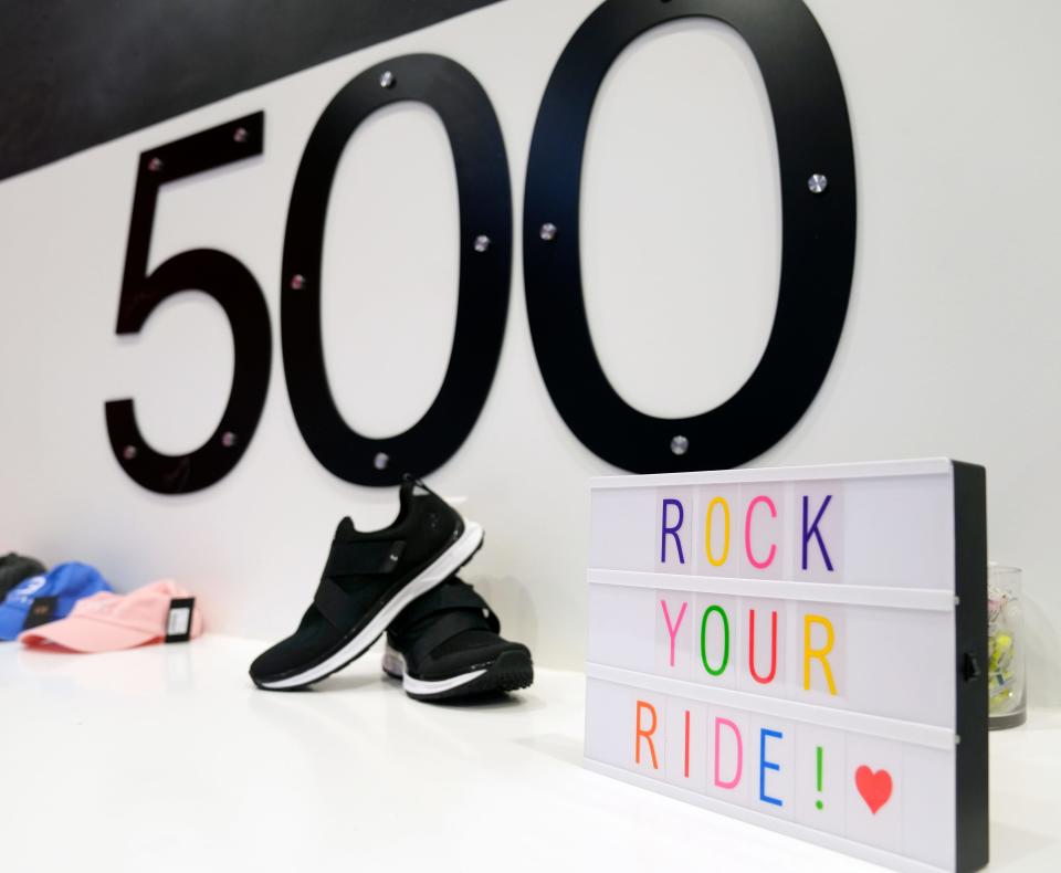 Cyclebar Easton recognizes members for reaching 100 and 500-ride milestones.