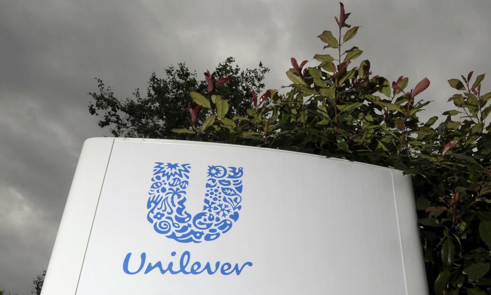 <span>London-based Unilever previously promised to halve its use of virgin plastics by 2025.</span><span>Photograph: Tim Ireland/PA</span>