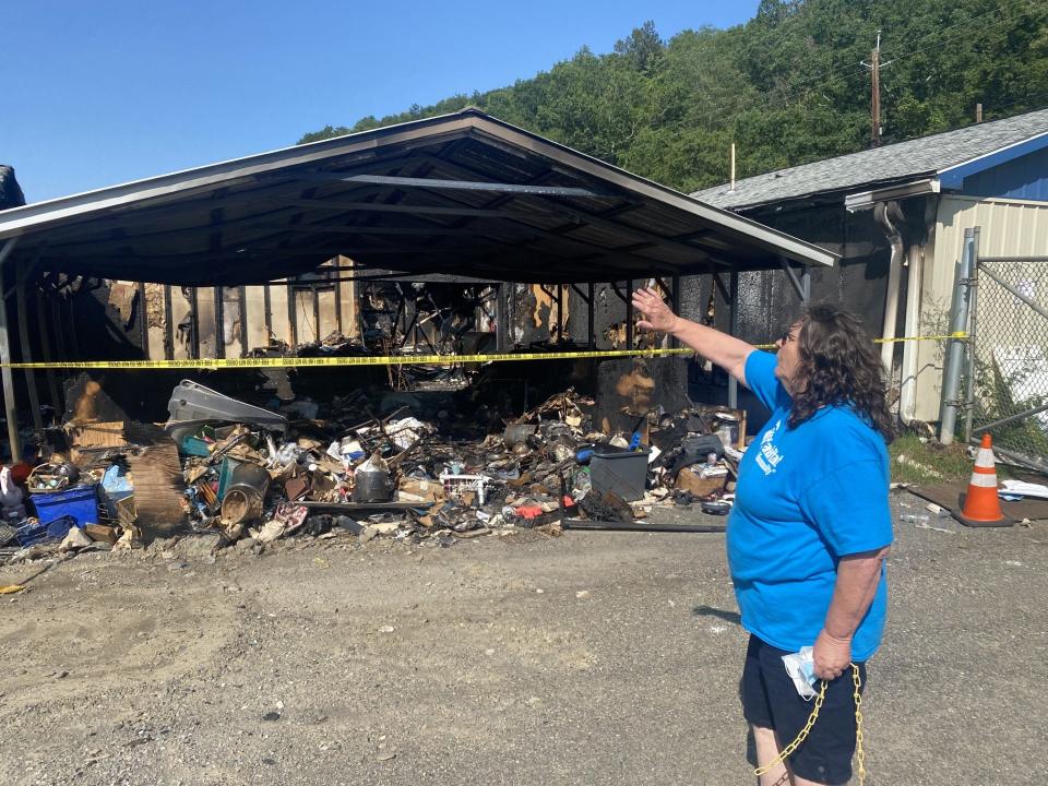 The donation center building will have to be demolished due to the heavy damage it suffered during the blaze, according to Joy Overacker, a Habitat spokesperson. The sales floor and the offices space are not unstable and can be saved.