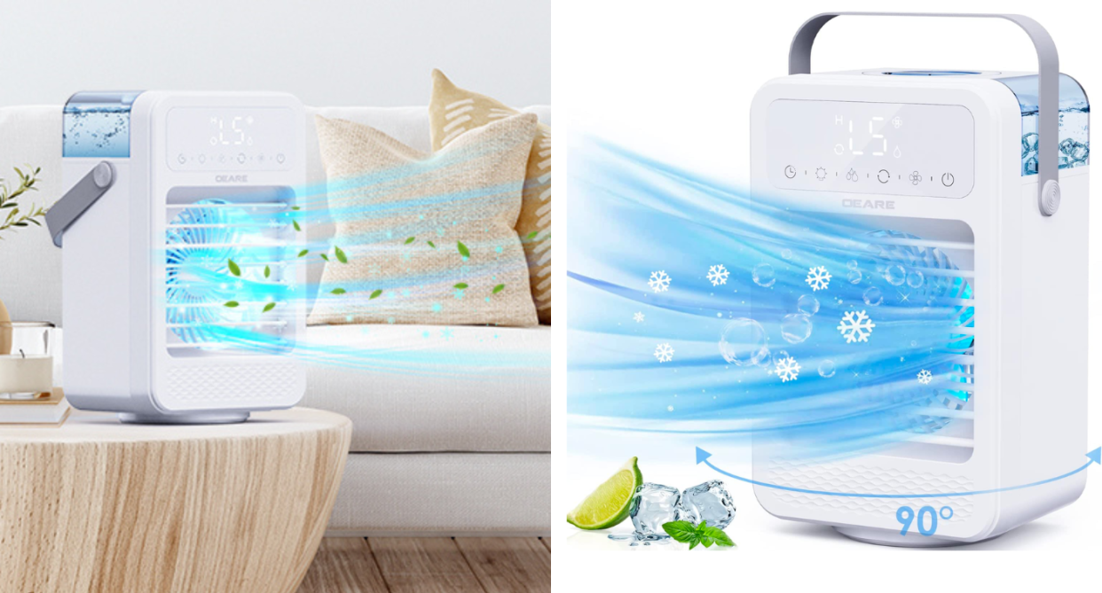 The Oeare Personal Portable Air Conditioner is trending on Amazon. Images via Amazon.