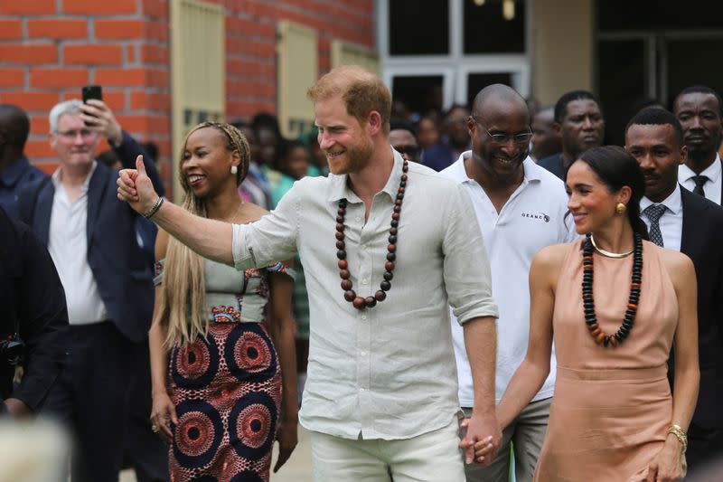 Britain's Prince Harry and Meghan visit Nigeria