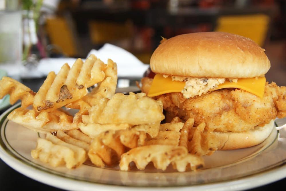 Fried Chicken Sandwich at Buxton Hall Barbecue in Asheville, North Carolina