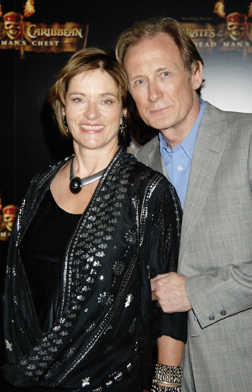 Bill Nighy and his then wife, Diana Quick pictured at the Pirates of the Caribbean premiere in 2006. (Getty Images)