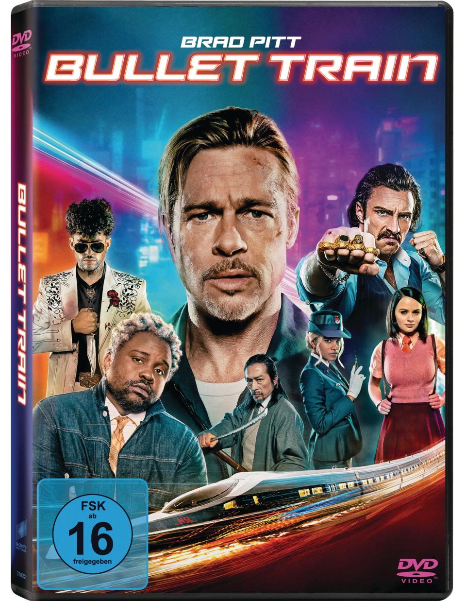 Die wahrscheinlich brutalste Zugfahrt, die je im Film zu sehen war: Als Auftragskiller Ladybug trifft Brad Pitt in "Bullet Train" auf mehrere "Kollegen". (Bild: Sony Pictures)