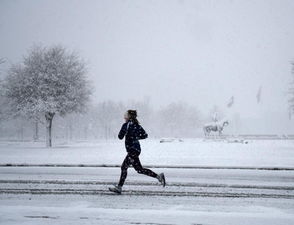 A runner is seen at Texas Tech, Tuesday, Jan. 24, 2023. 