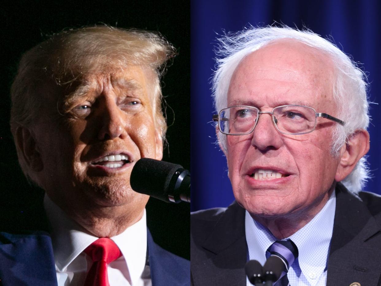 Former President Donald Trump and Independent Sen. Bernie Sanders of Vermont.