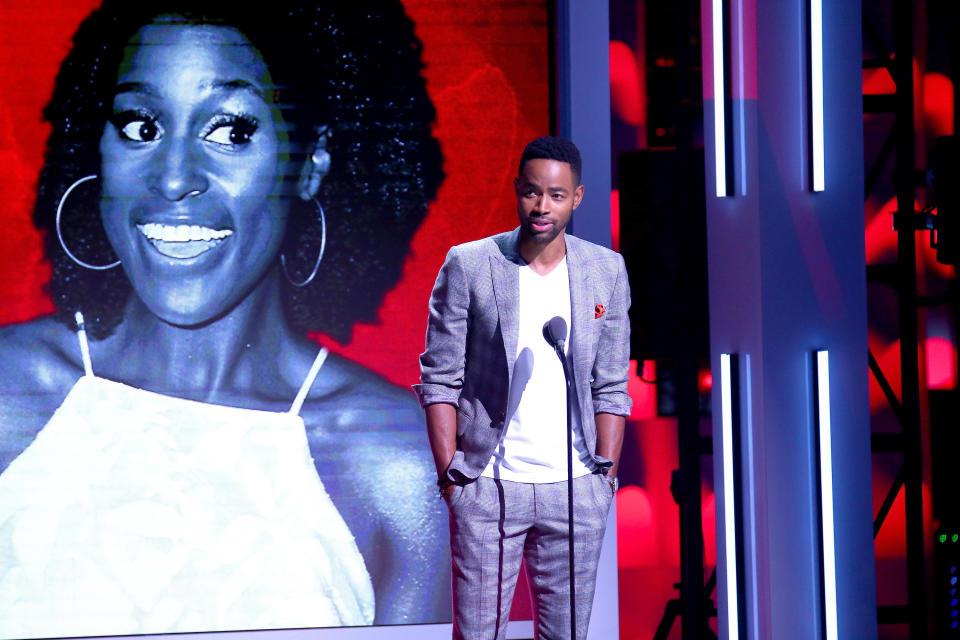 NEWARK, NJ - AUGUST 05:  Jay Ellis speaks onstage during the 2017 Black Girls Rock! at NJPAC on August 5, 2017 in Newark, New Jersey.  (Photo by Paul Zimmerman/WireImage)