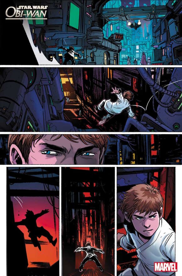 An interior page of the comic Star Wars Obi-Wan #1.