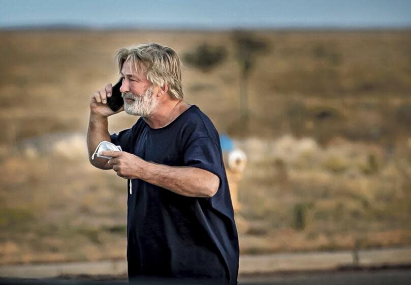 Alec Baldwin outside the Santa Fe County Sheriff's Office in Santa Fe after a shooting on the set "Rust."