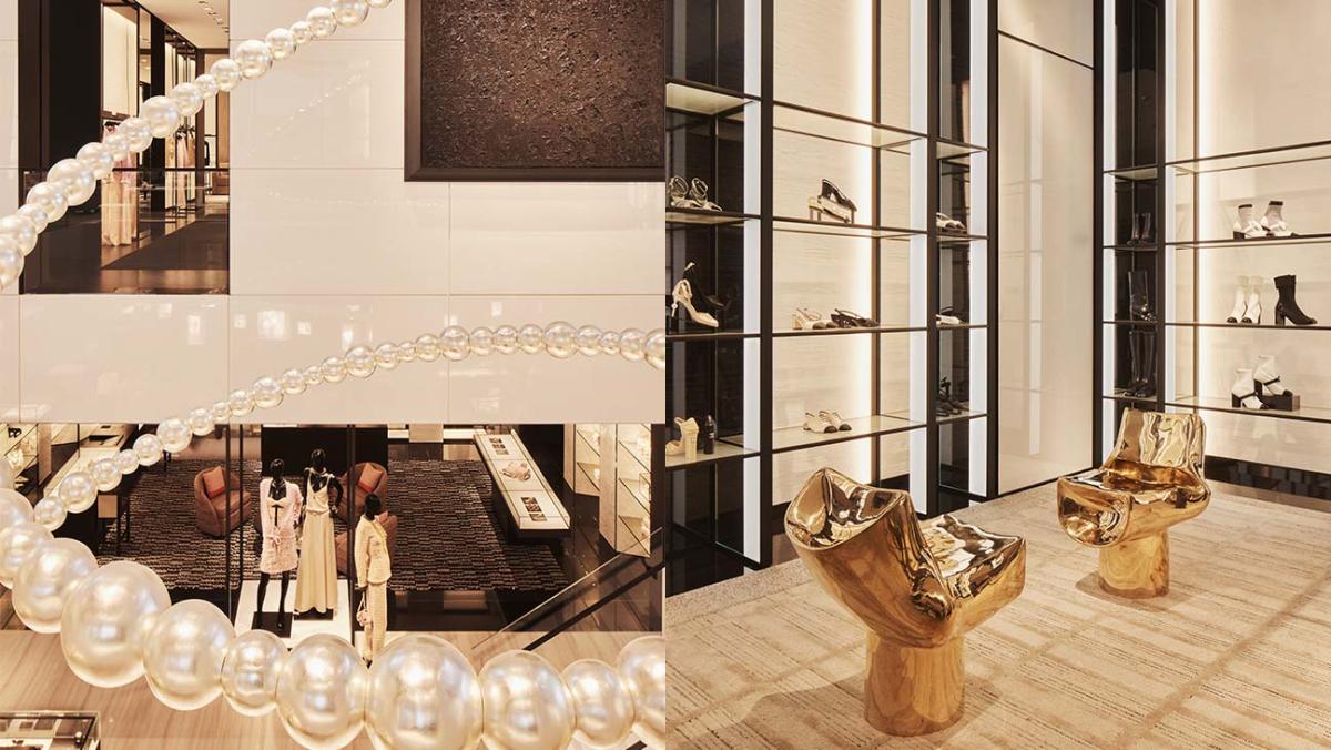 A Huge Pearl Sculpture Sparkles Inside the New Chanel Flagship on Rodeo  Drive