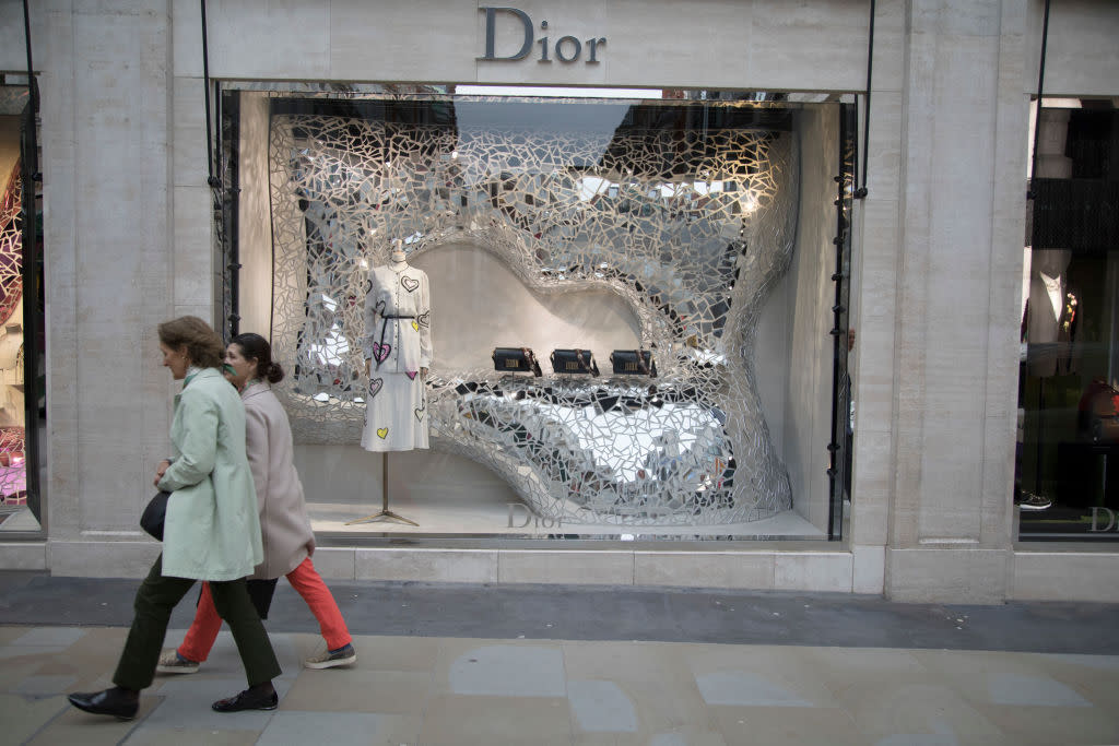 Shop window of Dior on New Bond Street in Mayfair, London. (Photo by Mike Kemp/In Pictures via Getty Images)