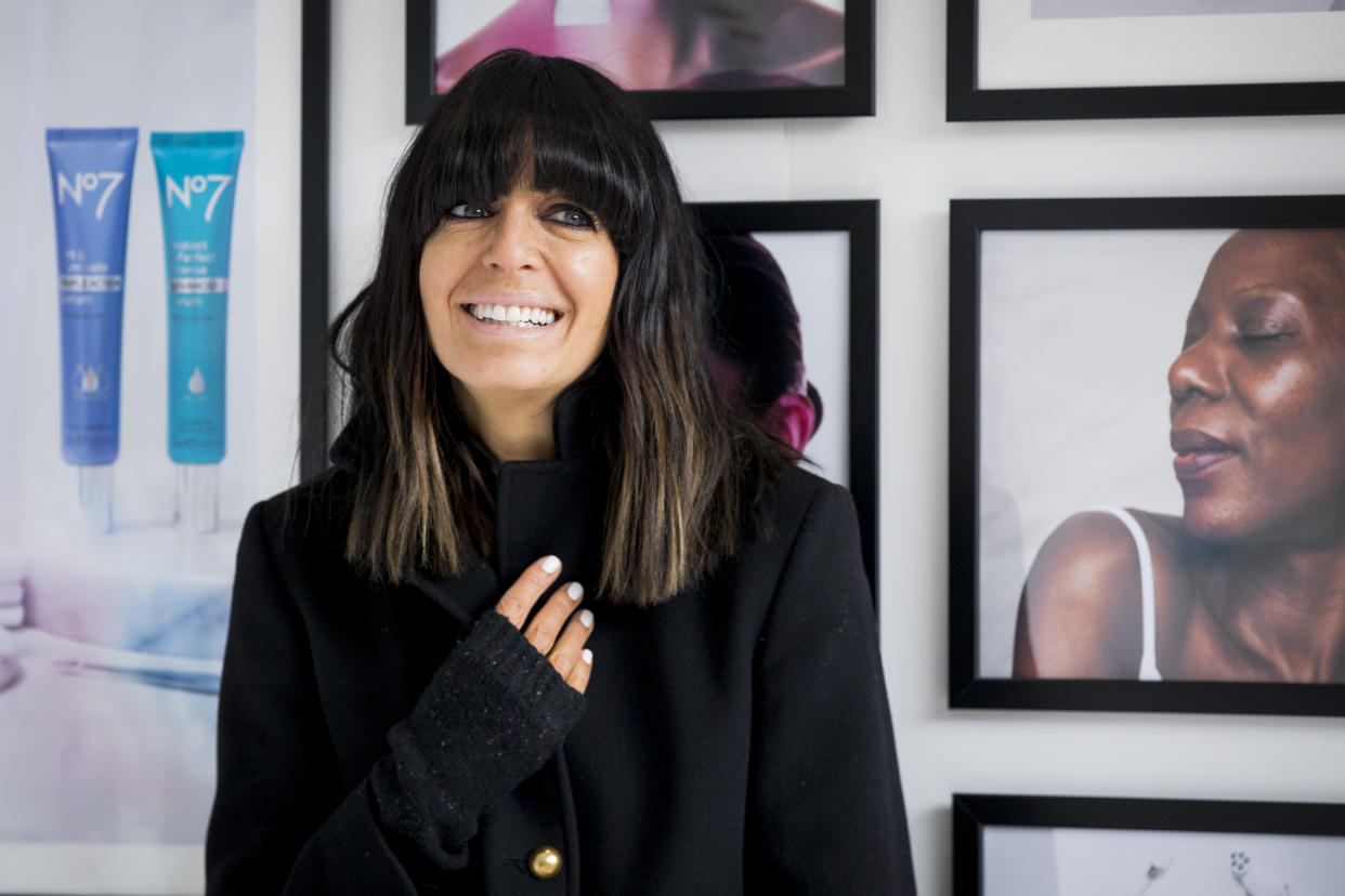 Claudia Winkleman announces partnership with No7 at No7 Laboratories Skin Clinic on April 10, 2019 in London, England.  (Photo by Tristan Fewings/Getty Images)