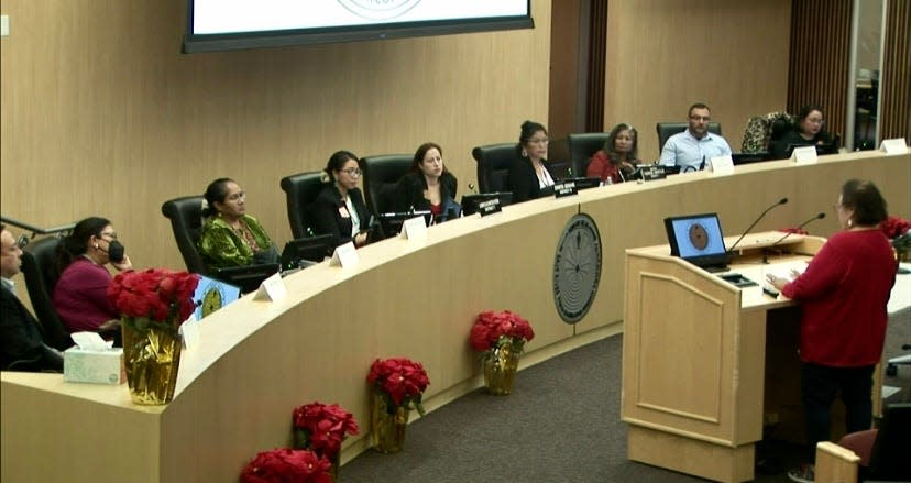 Members of the Arizona House Ad Hoc Committee for Missing and Murdered Indigenous Peoples listen to victims and advocates during a public hearing last month at the Salt River-Pima Maricopa Indian Community.