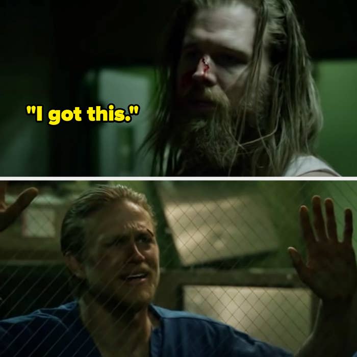 Opie saying "I got this" and Jax looking upset