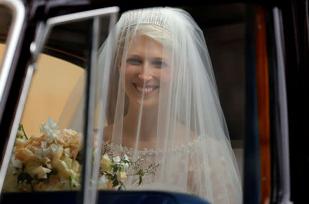 Bride, Lady Gabriella Windsor, arrives for her wedding to Thomas Kingston, at St George's Chapel, in Windsor Castle, near London, Britain May 18, 2019. Frank Augstein/Pool via REUTERS