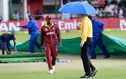 Rain holds up play between Scotland and West Indies - Credit: AP