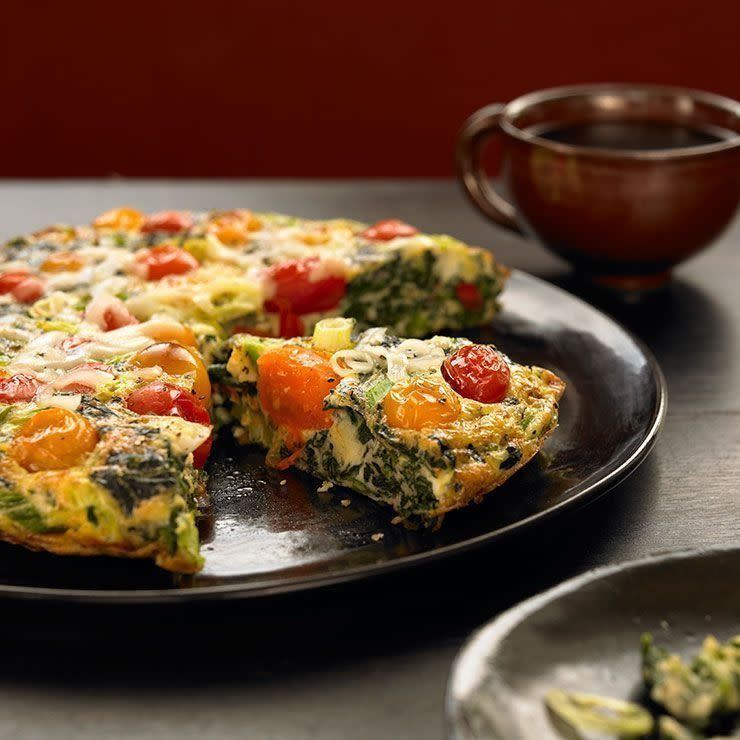 15 minute spinach tomato frittata